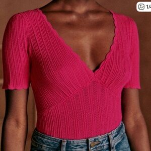 Sezane Cloe Jumper Fuchsia - Size M